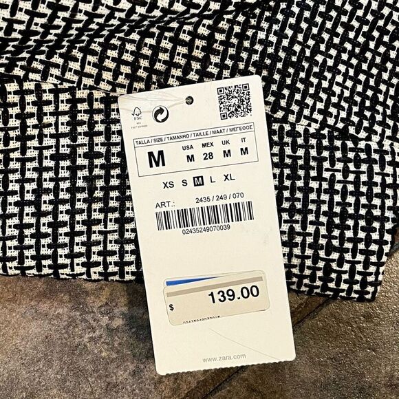 NWT Zara Basic Ombre Embro Open Front Collarless Jacket Medium - Picture 15 of 16